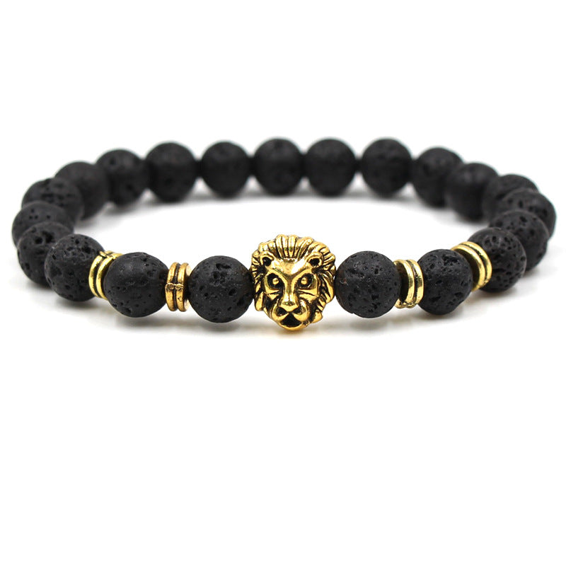 Men's Lion Head Stone Bead Bracelet - image 5