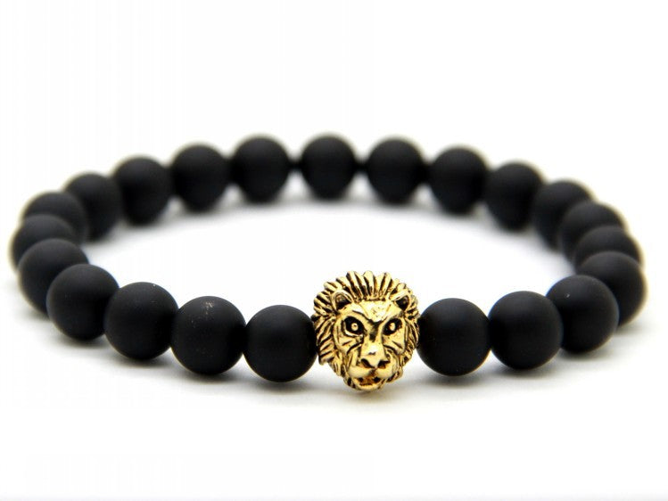 Men's Lion Head Stone Bead Bracelet - image 4
