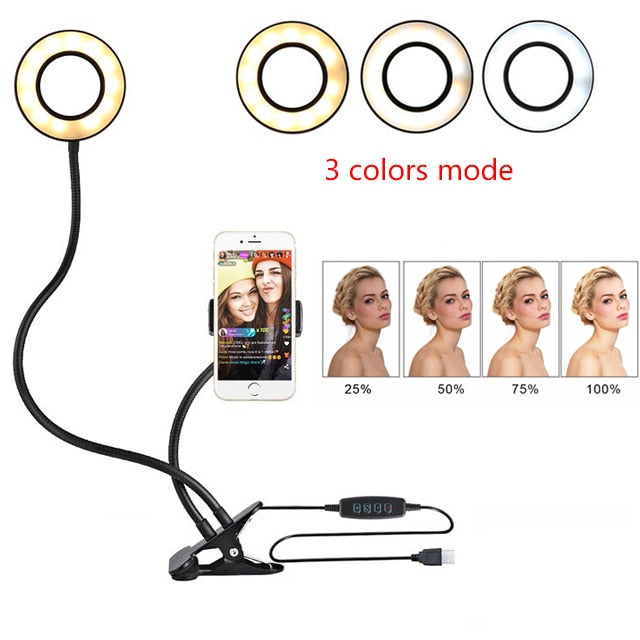 Clip-On LED Selfie Ring Light with Phone Holder - image 6