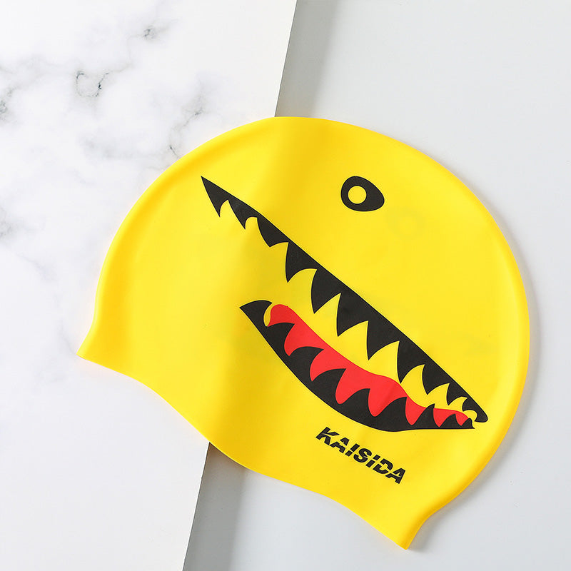 Shark Print Silicone Swim Cap - image 6