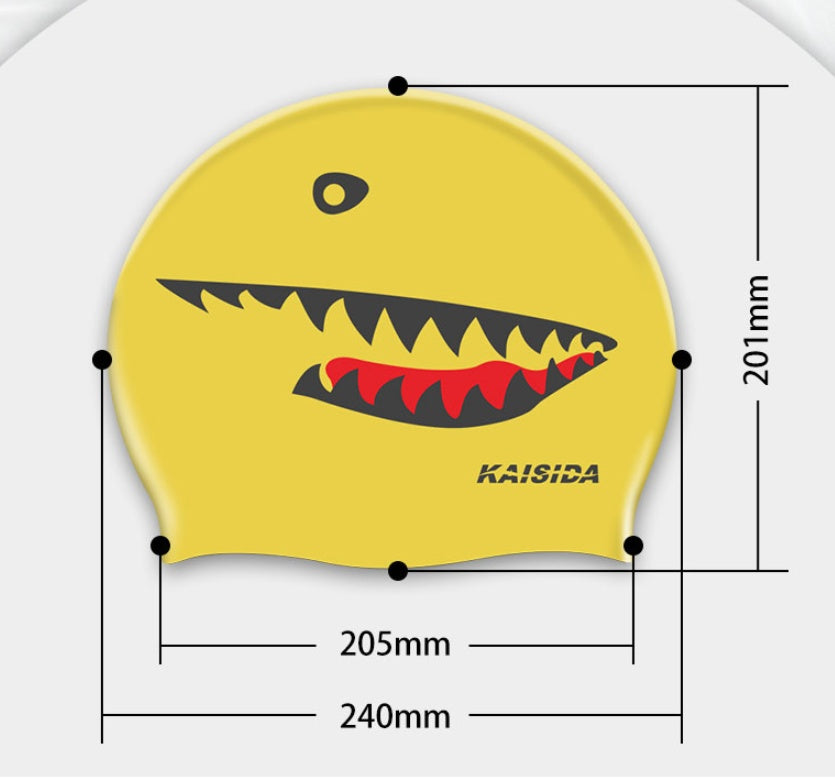 Shark Print Silicone Swim Cap - image 3