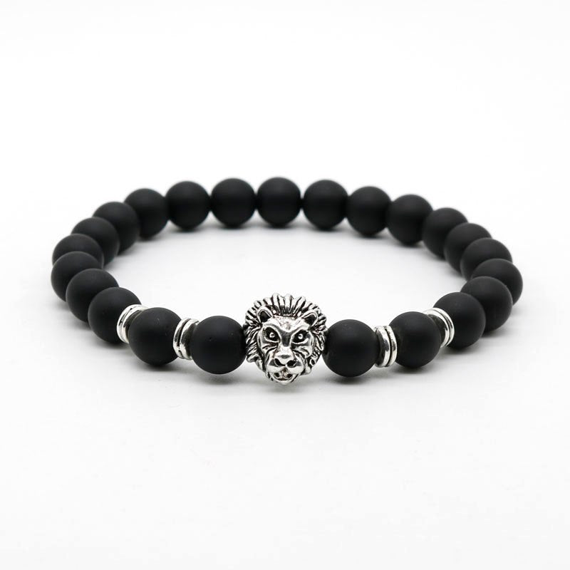 Men's Lion Head Stone Bead Bracelet - image 10