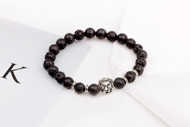 Men's Lion Head Stone Bead Bracelet - image 8