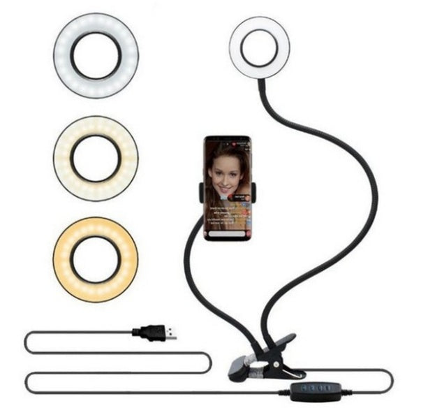 Clip-On LED Selfie Ring Light with Phone Holder - image 1
