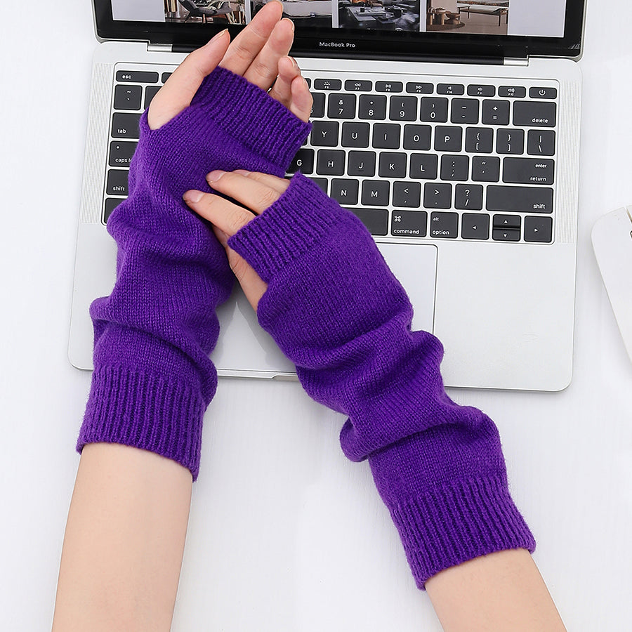 Long Knit Fingerless Gloves - image 1
