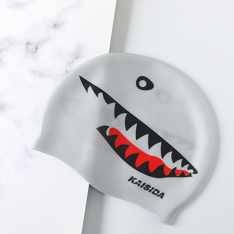 Shark Print Silicone Swim Cap - image 8