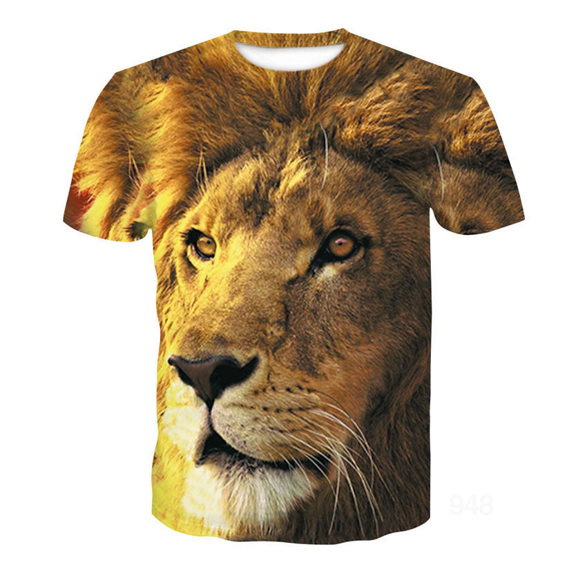 Men's 3D Lion Print Short Sleeve T-Shirt - image 6