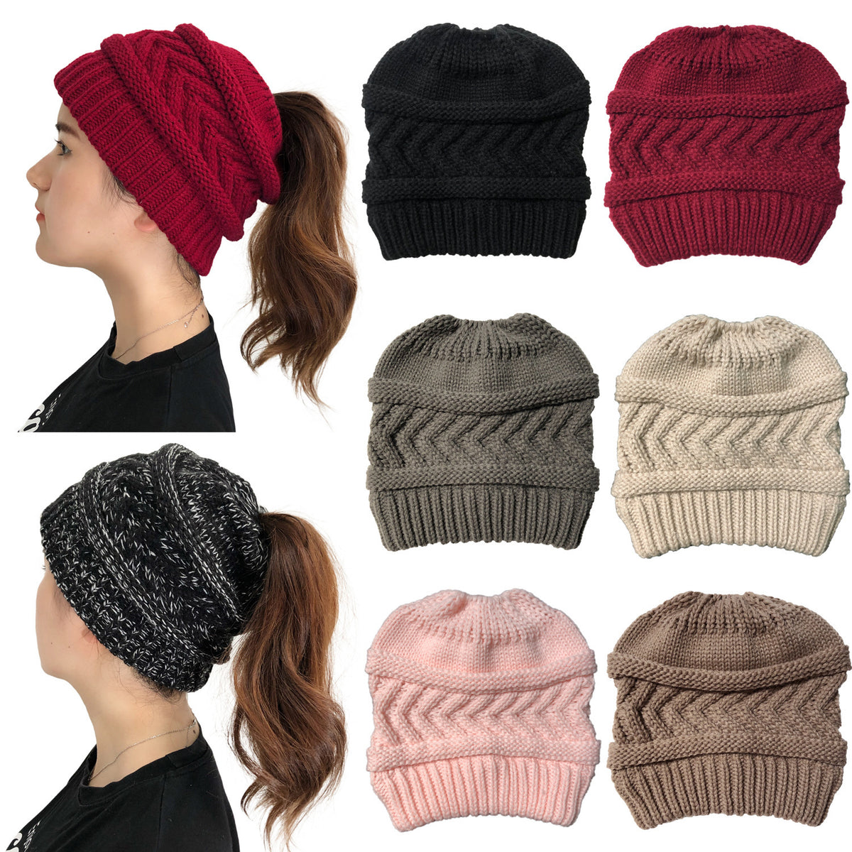 Ponytail Knit Beanie - image 1
