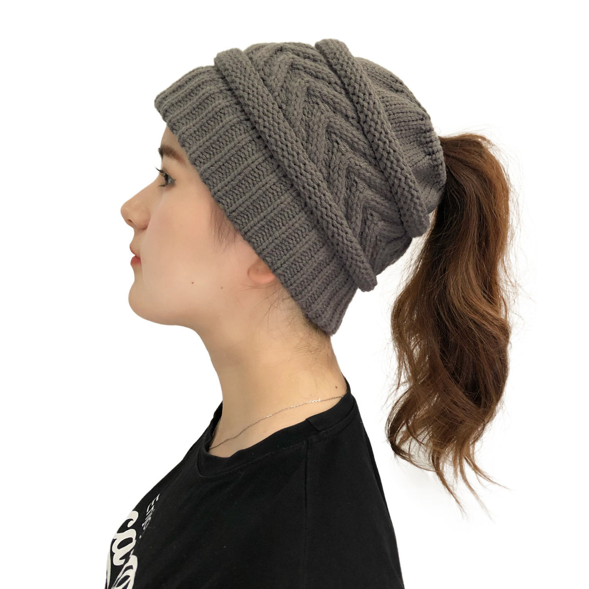 Ponytail Knit Beanie - image 8