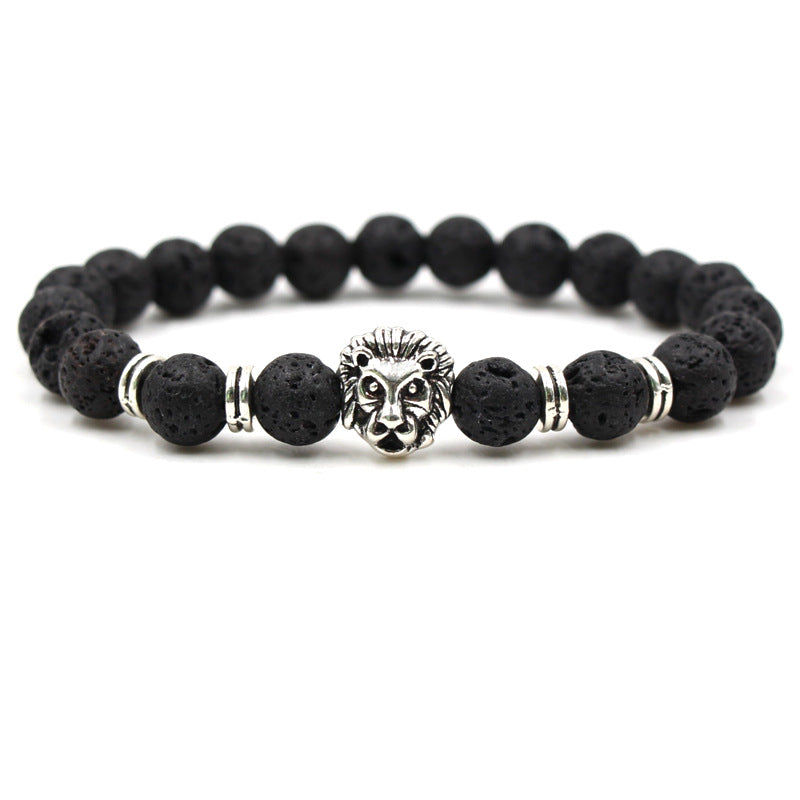 Men's Lion Head Stone Bead Bracelet - image 6