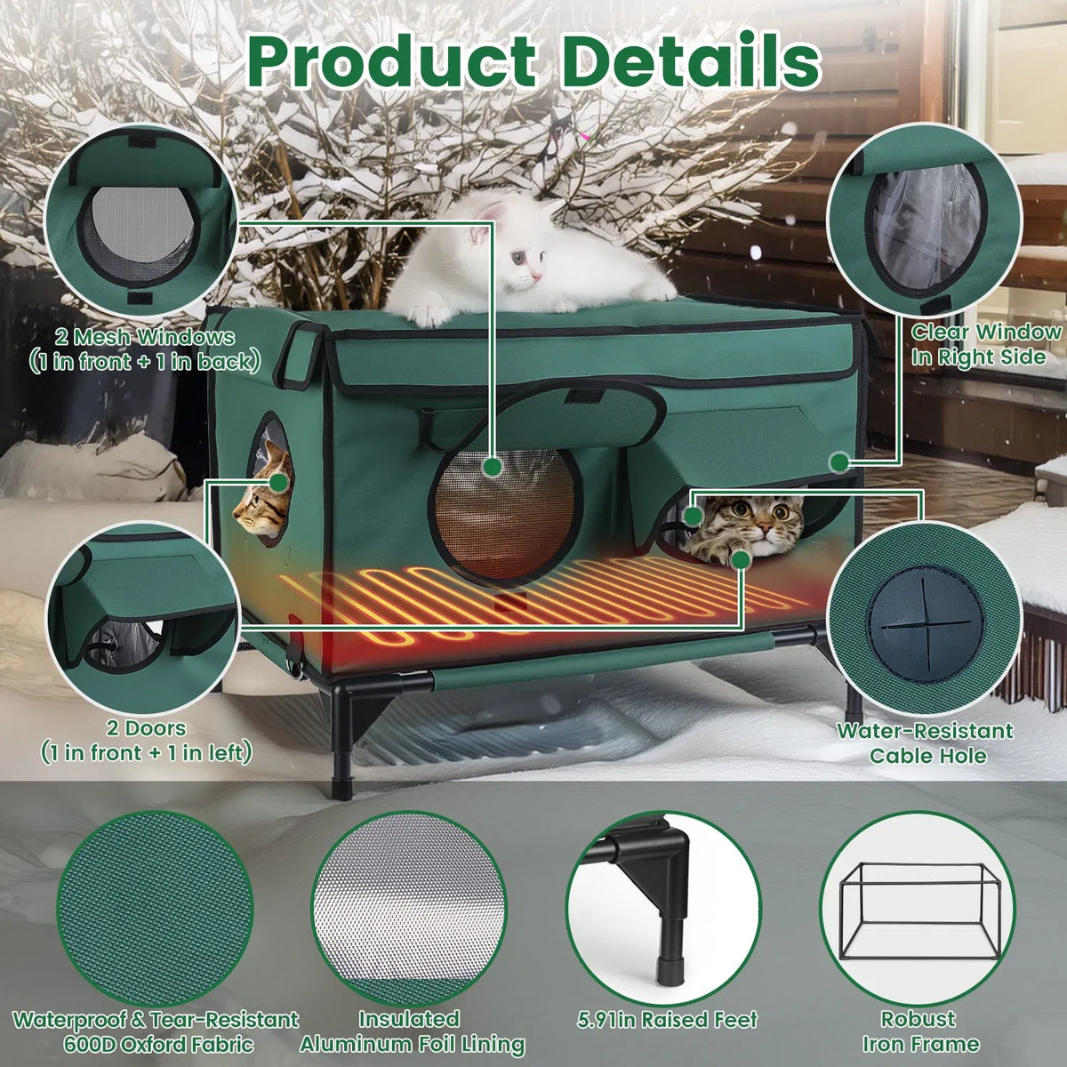 Large Heated Outdoor Cat House - image 5