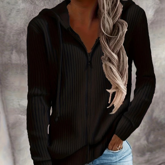 Women's Ribbed Zip-Up Hoodie - image 1