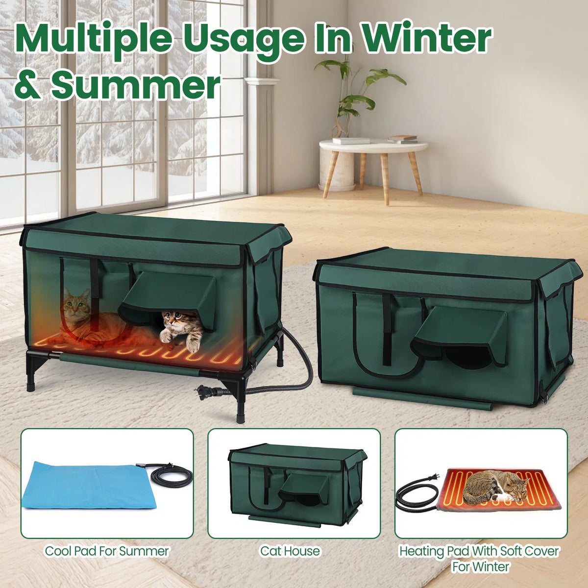 Large Heated Outdoor Cat House - image 2