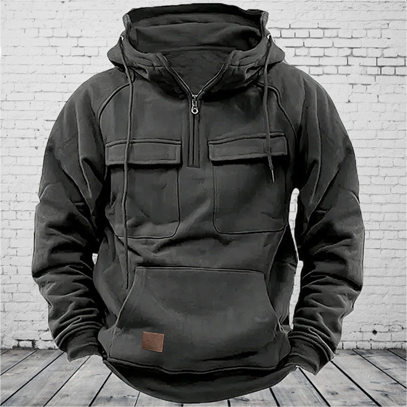 Men's Quarter-Zip Utility Hoodie - image 1