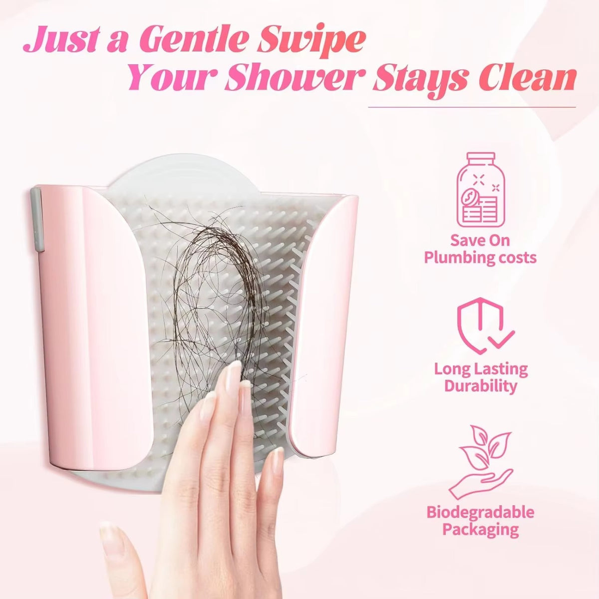 Wall-Mounted Shower Hair Catcher - image 6