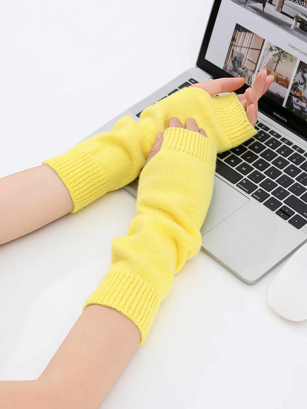Long Knit Fingerless Gloves - image 3