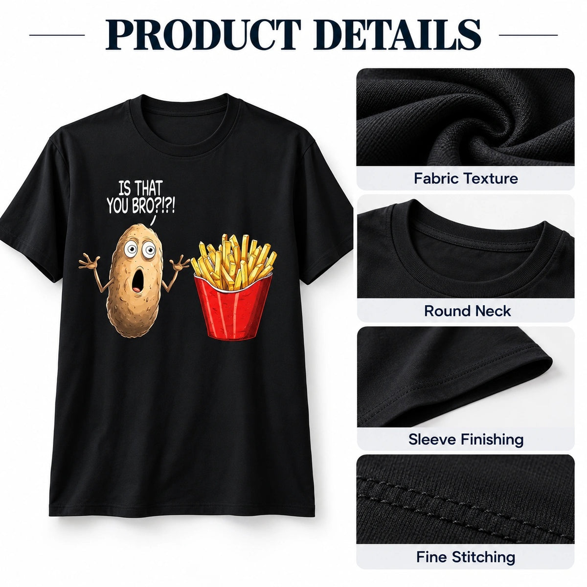 Potato & Fries Graphic Tee - image 4