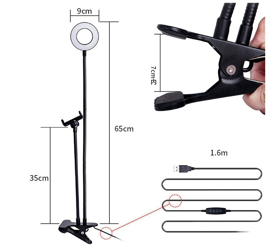 Clip-On LED Selfie Ring Light with Phone Holder - image 2