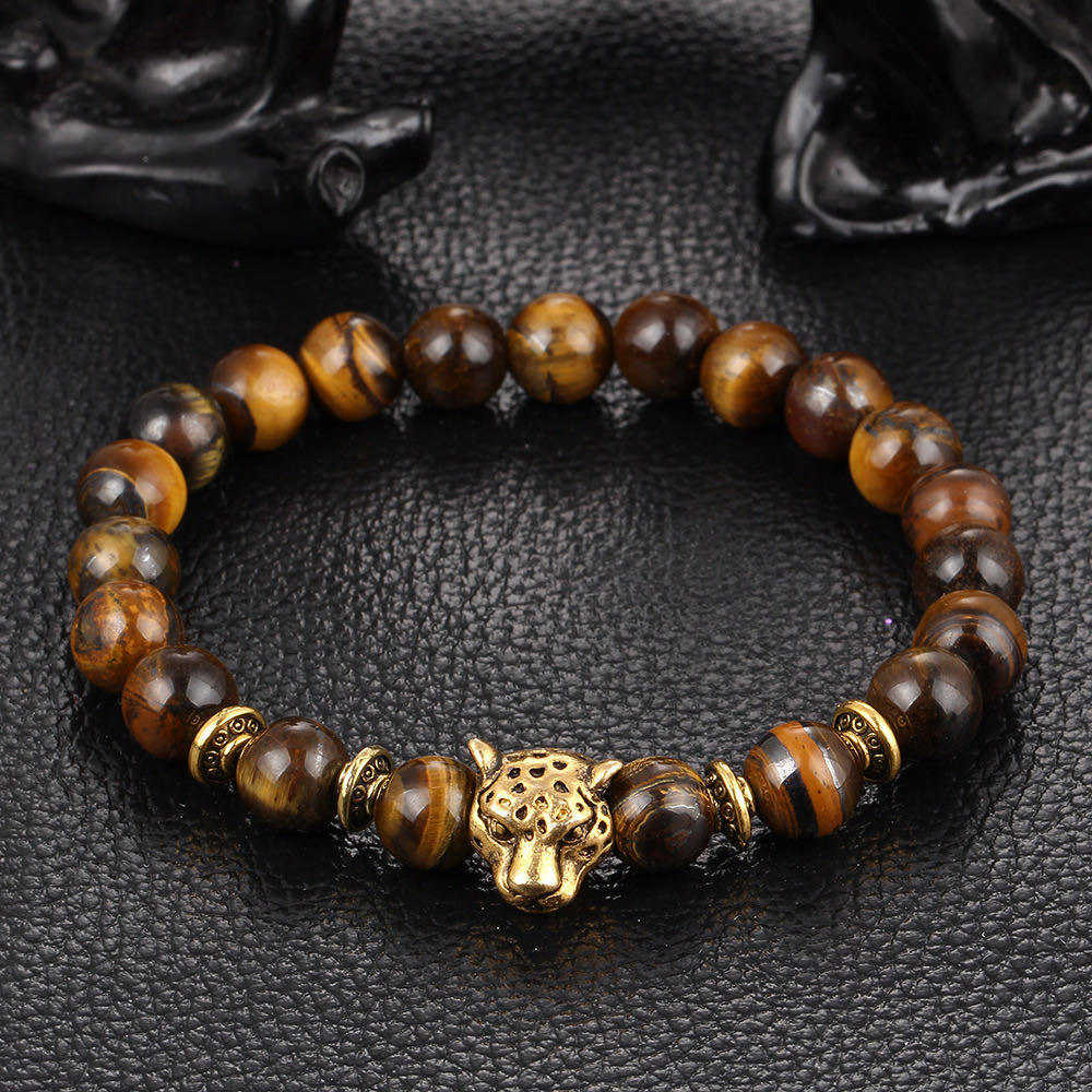 Men's Lion Head Stone Bead Bracelet - image 15
