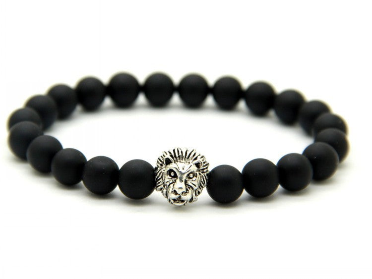 Men's Lion Head Stone Bead Bracelet - image 9