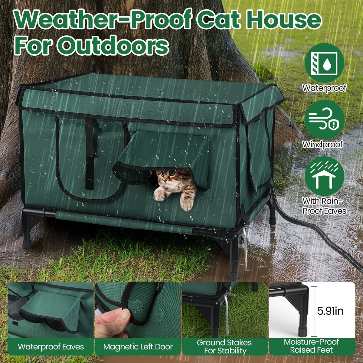 Large Heated Outdoor Cat House - image 1