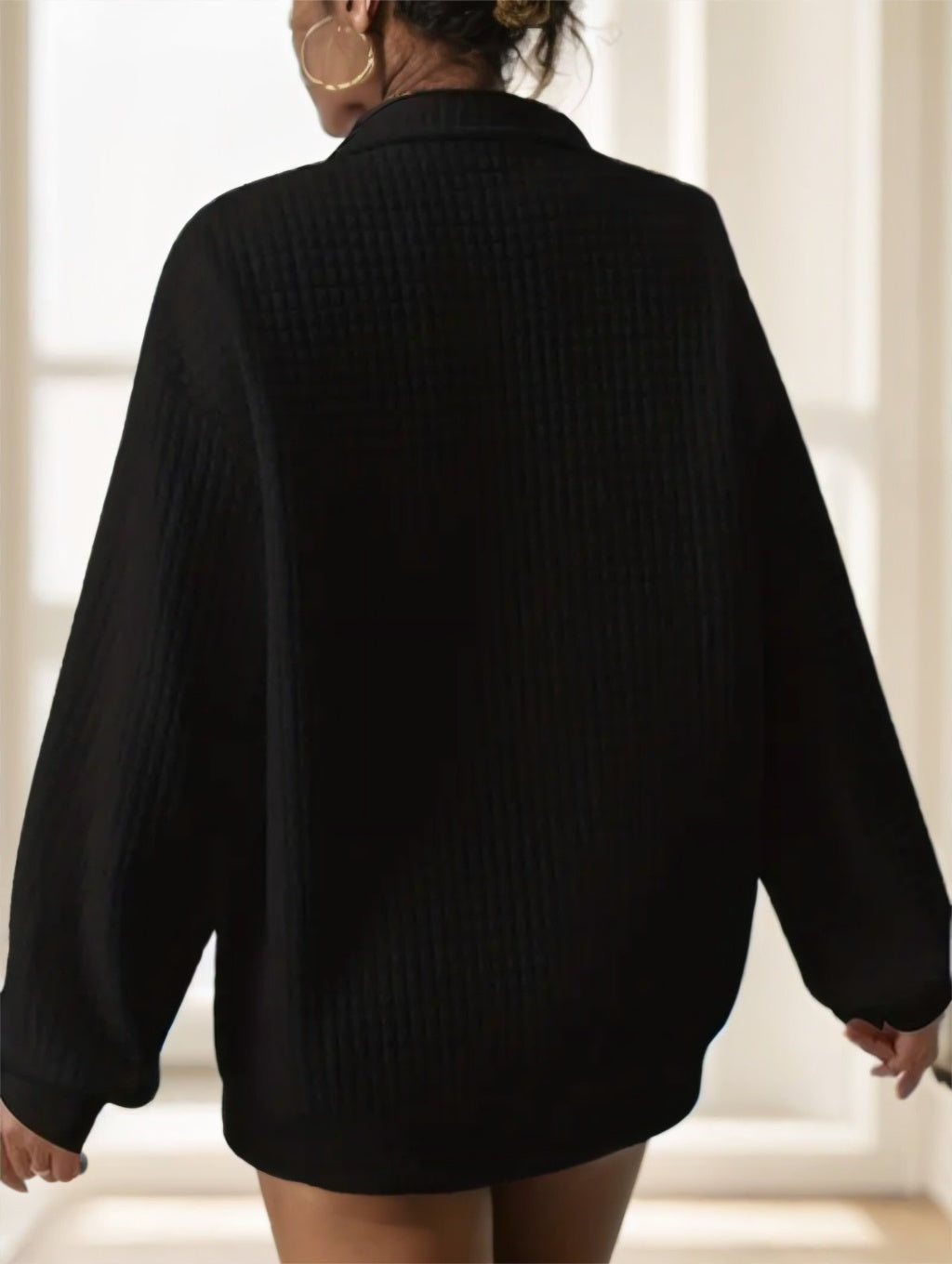 Women's Waffle Knit Pullover - image 4