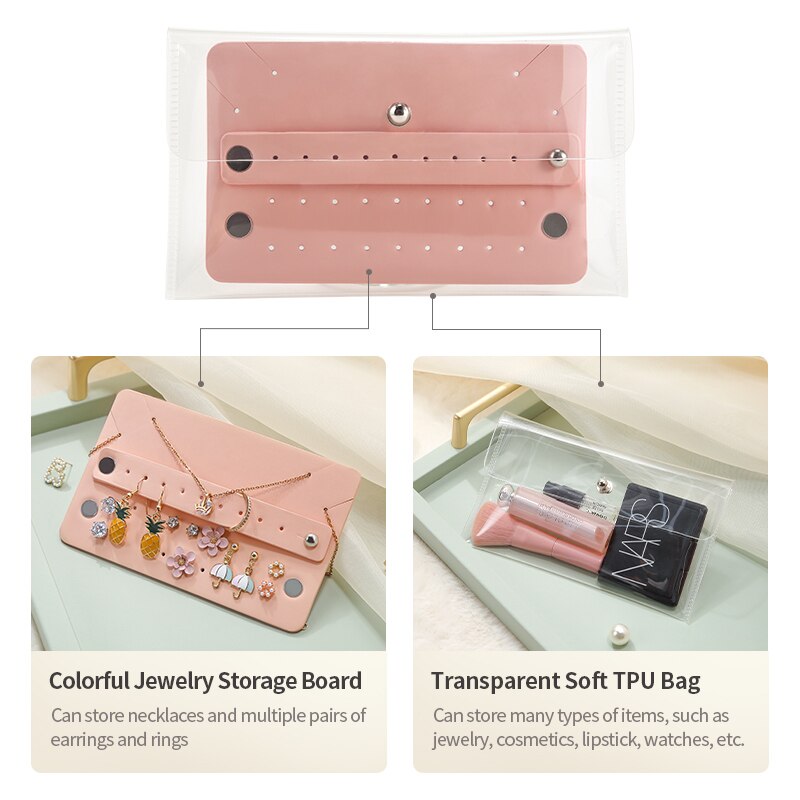 Mini Travel Jewelry Organizer Bag Clear TPU Gift Display Portable - image 2