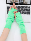 Long Knit Fingerless Gloves - image 5