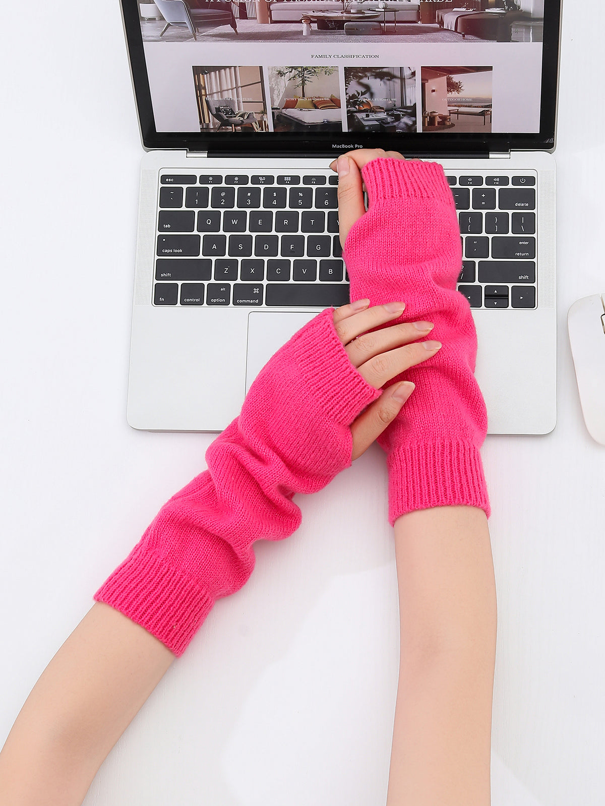 Long Knit Fingerless Gloves - image 2