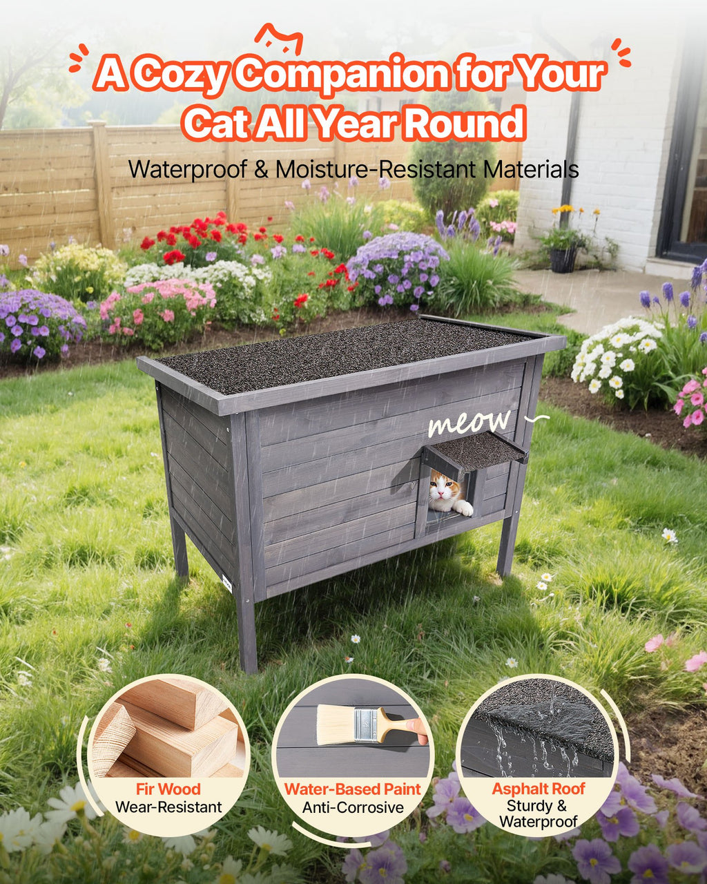 Heated Outdoor Cat House for 1-3 Cats - image 4