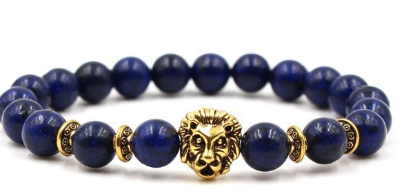 Men's Lion Head Stone Bead Bracelet - image 12