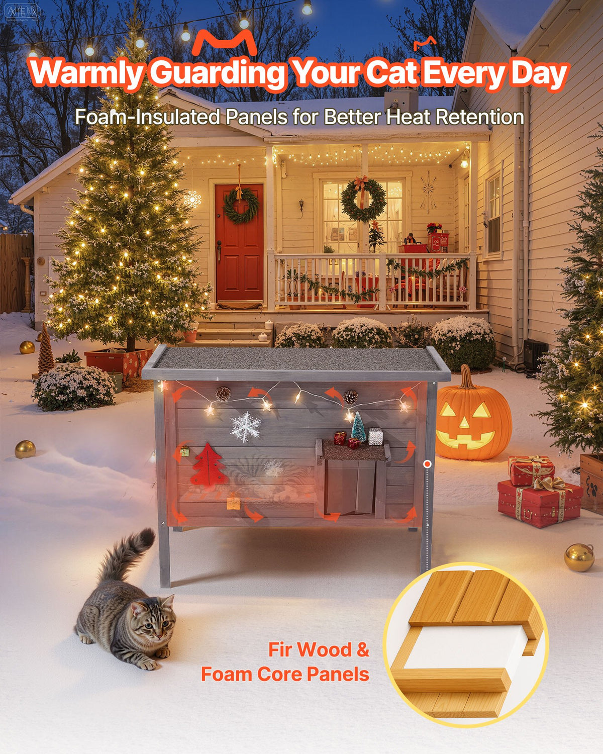 Heated Outdoor Cat House for 1-3 Cats - image 3